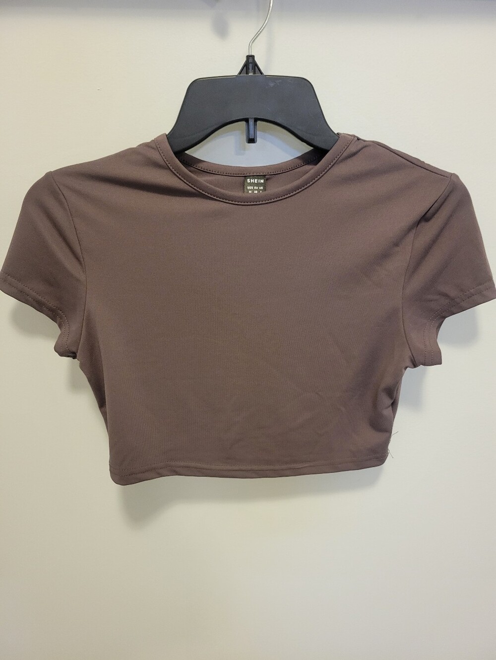 SHEIN Plum Purple Short Sleeve Crop Top